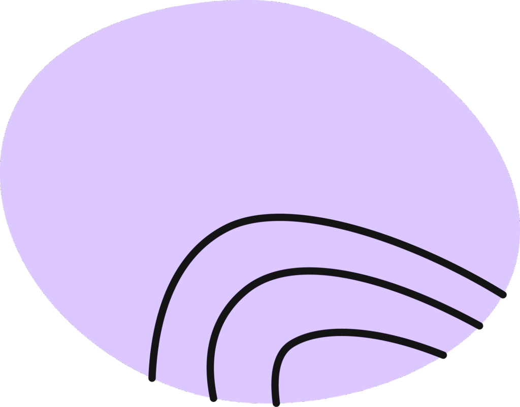 Abstract design featuring curved black lines on a light purple background, symbolizing creativity and strategy in marketing.
