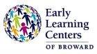 Logo of Early Learning Centers of Broward featuring colorful figures representing children, emphasizing community and early education.